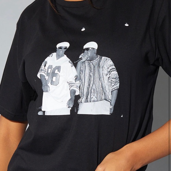 Pretty little thing Black and white biggie 1996 oversized shirt - Picture 1 of 2
